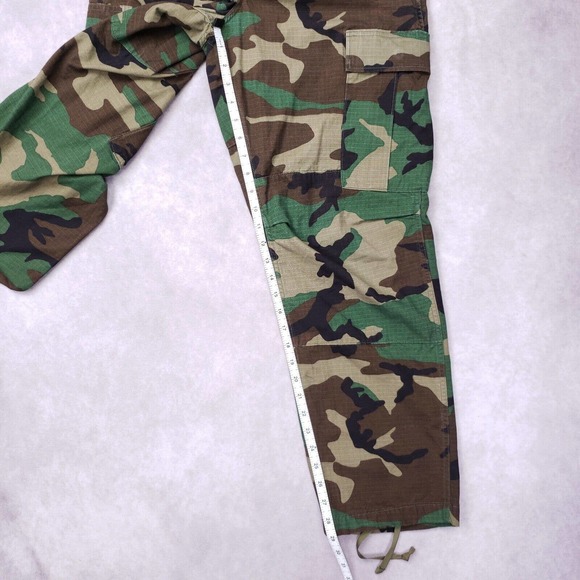 Vintage 90s Mens Camo Cargo Pant US Army 31x29 Button Up Uniform Trouser Ripstop - Picture 12 of 16